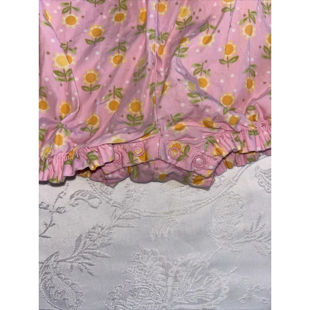 Vintage Y2K Gymboree Romper Embroidered Flowers Bubble Outfit‎ Halter 6-12  2006